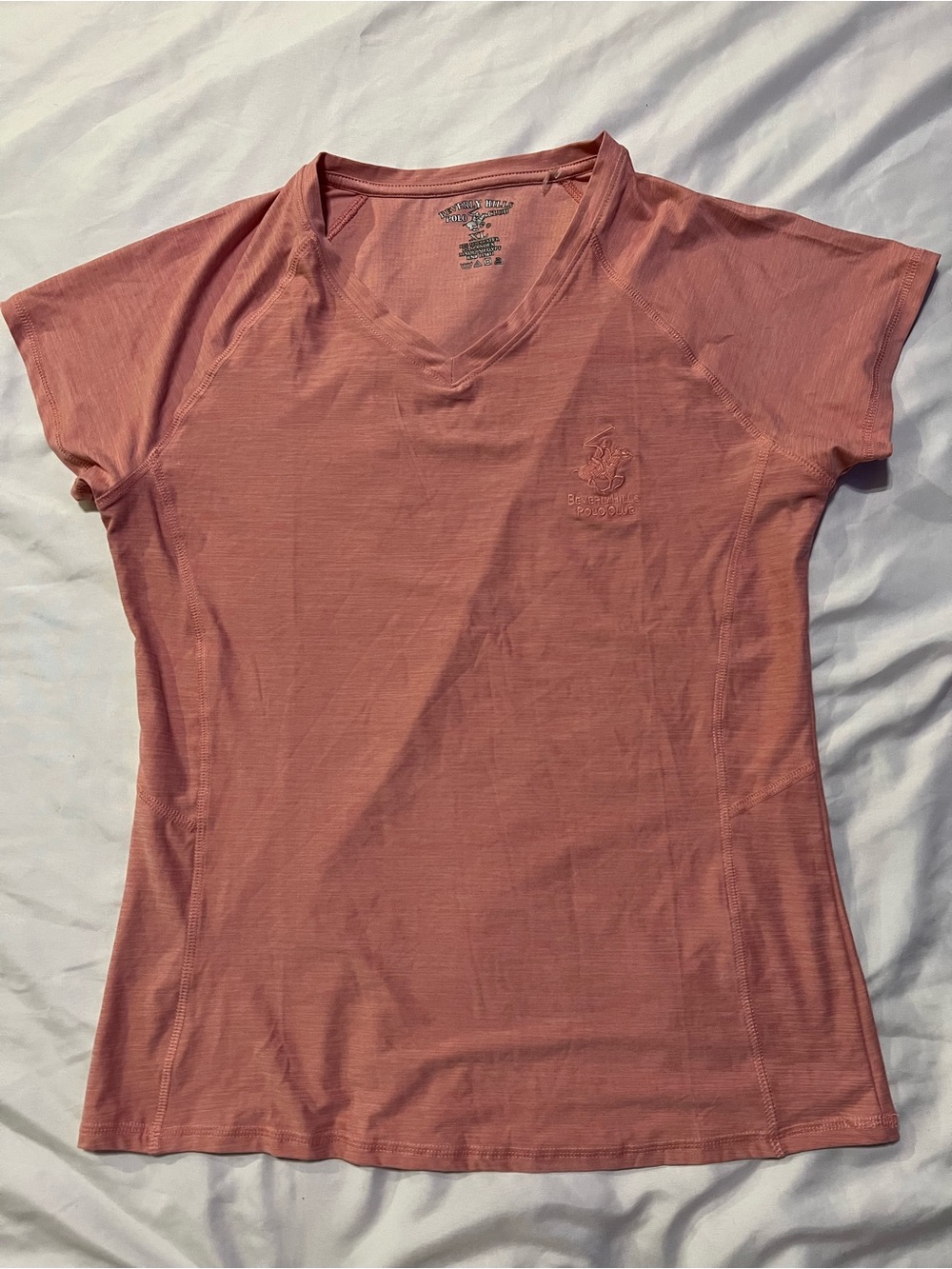 Beverly Hills Polo Club Women’s Short Sleeve V-Neck Tee in Dusty Rose